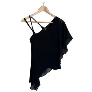 Bebe one shoulder blouse w/ attached fitted cami